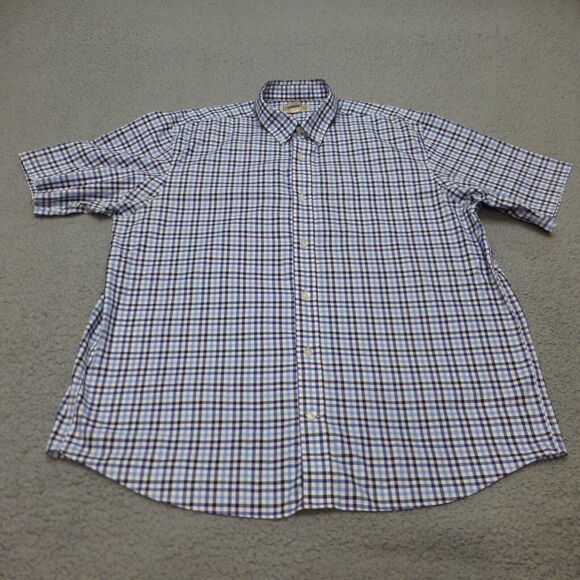 Duluth Trading Shirt Mens XL Button Up Blue Short Sleeve Pocket Casual Camp - Picture 1 of 8